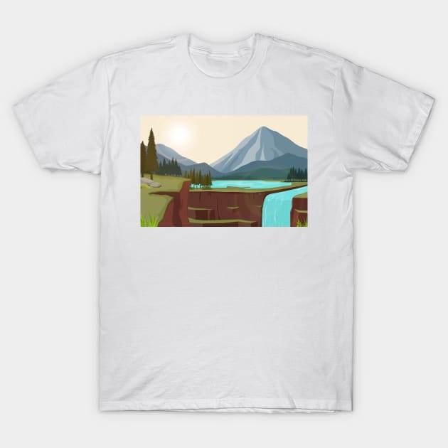 Mountains Nature T-Shirt by Polahcrea